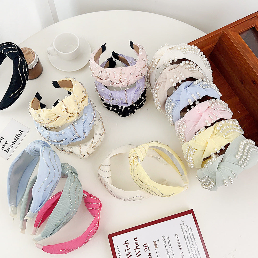 Wholesale Fabric Knotted Pearl Headband